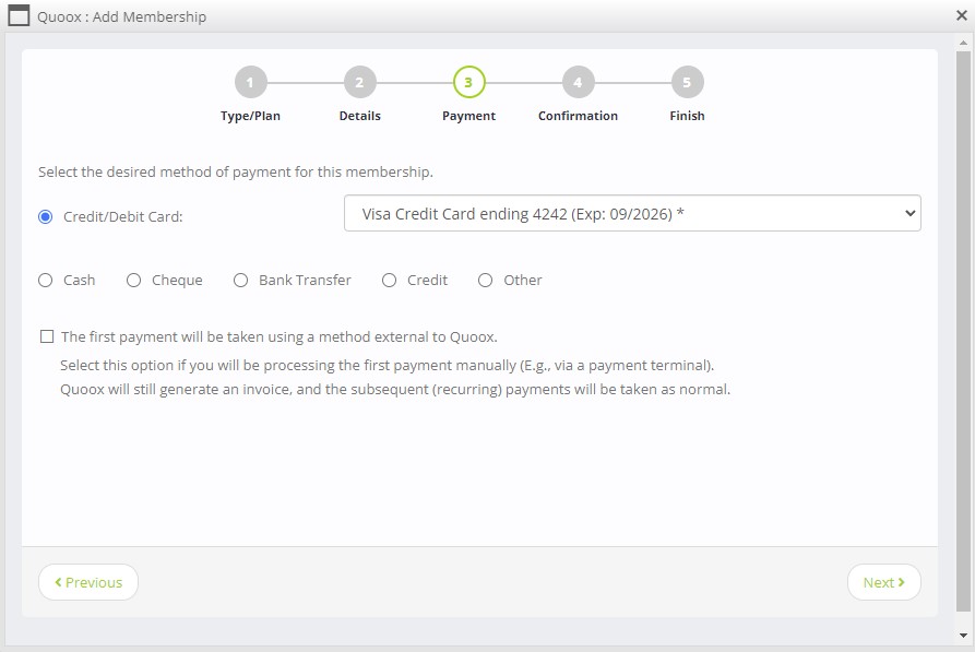 Offline first payment for memberships